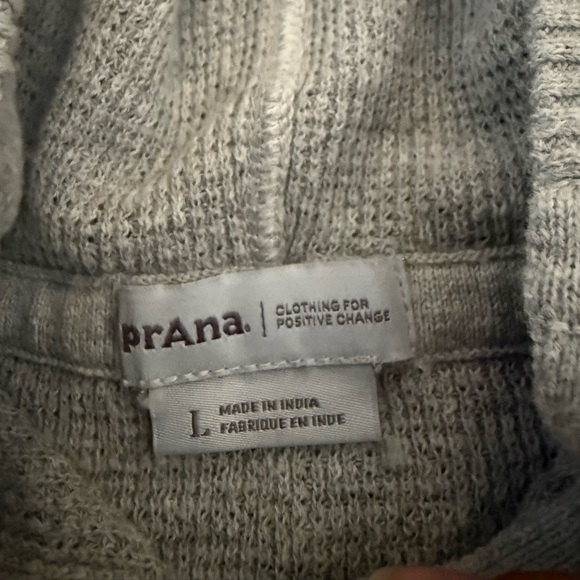 Prana Milani Tunic Sweater Knit Hooded Henley Gray Large - Picture 4 of 4